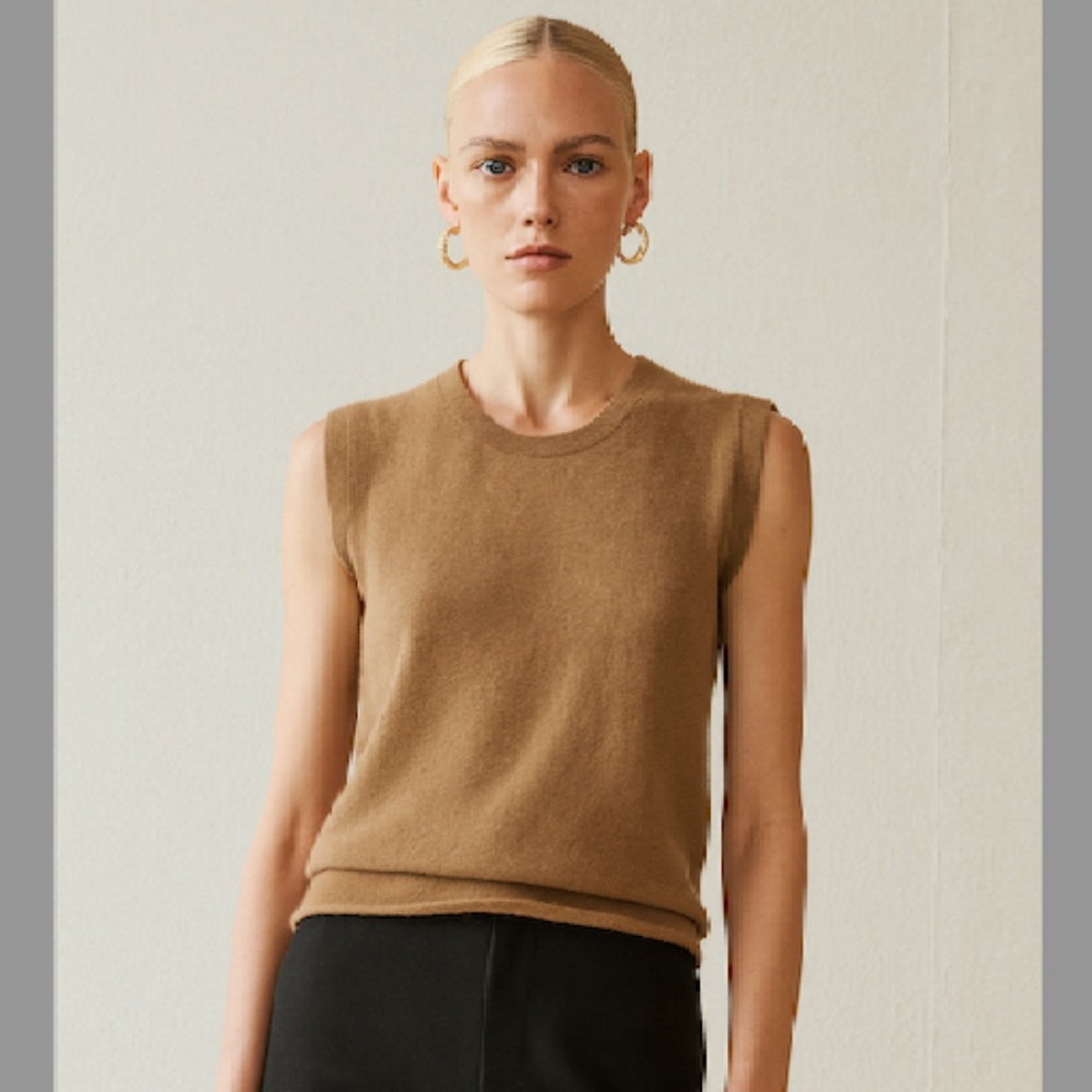 Nili Lotan Cashmere Sweater vest, chestnut (small)